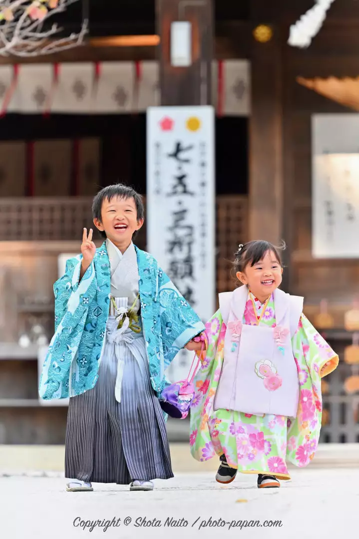 磐田市の見付天神にて七五三参りの出張写真撮影