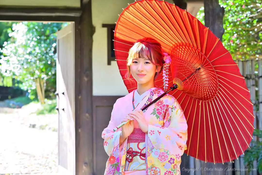 浜松城公園の日本庭園にて ブライダルフォト結婚式和装前撮り